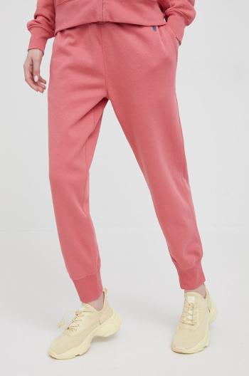 Tepláky Polo Ralph Lauren dámske, ružová farba, jednofarebné