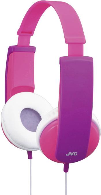 JVC HA-KD5-P-E  detské slúchadlá On Ear na ušiach obmedzenie hlasitosti, ľahký strmeň ružová, purpurová