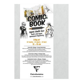 CLAIREFONTAINE COMIC BOOK - Papier na komixové kresby 13x18 cm (32 listov)