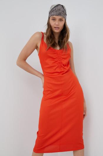 Šaty Vero Moda oranžová farba, mini, rovný strih