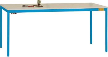 Manuflex LD1906.5012 ESD pracovný stôl UNIDESK s plastovou doskou, rám svetlo modrý RAL 5012, ŠxHxV = 1200 x 800 x 723-7