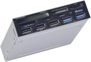 Akasa AK-ICR-17 zabudovateľná čítačka kariet 8,9 cm (3,5") USB 2.0 (základná doska), USB 3.2 Gen 1 (USB 3.0), USB 3.0 (z