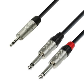 Adam Hall Cables K4 YWPP 0090 - Audiokabel REAN 3,5 mm Klinke stereo auf 2 x 6,3