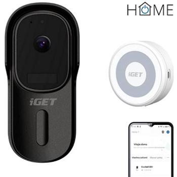 iGET HOME Doorbell DS1 Black + Chime CHS1 White - set videozvonku a reproduktoru, FullHD video s obo