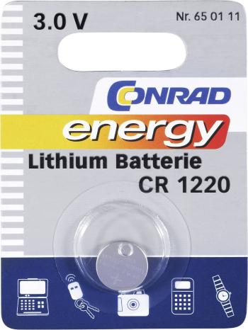 Conrad energy CR1220 gombíková batéria  CR 1220 lítiová 30 mAh 3 V 1 ks