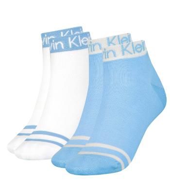 CALVIN KLEIN - 2PACK light blue combo členkové ponožky-UNI
