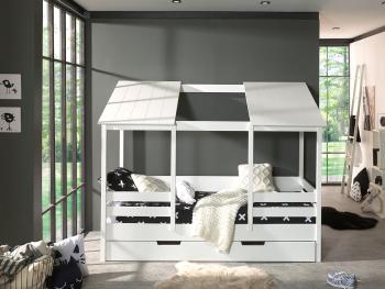 Detská posteľ v tvare domčeka Malia - biela Housebed open roof posteľ bez úložného priestoru