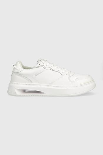 Kožené tenisky Karl Lagerfeld Elektro biela farba