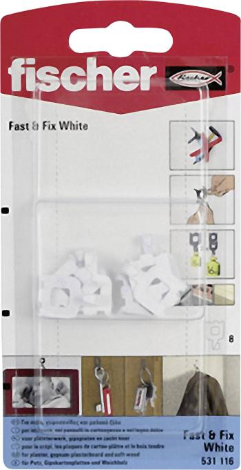 Fischer 531116 Hák Fast &amp; Fix White K    8 ks