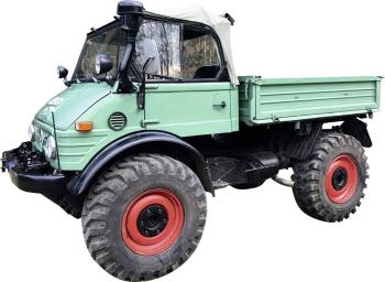 Schuco Unimog 406 Cabrio, grün 1:18 model nákladného vozidla