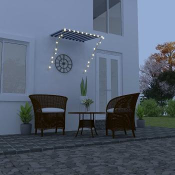 Zaťahovacia markíza s LED svetlom 200x150 cm Dekorhome Bílá / modrá