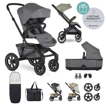 EASYWALKER Kočík kombinovaný Jimmey Iris Grey XXL AIR + RWS + Jackey XL Sage Green