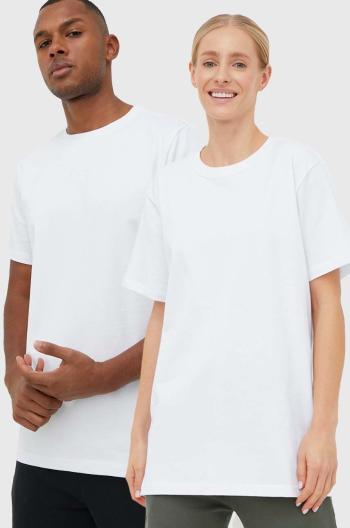 Bavlnené tričko Arkk Copenhagen biela farba, jednofarebný