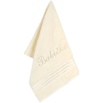 BELLATEX s.r.o. Froté uterák 50 × 100 Linie L/712 vanilkový s výšivkou Babička (7892)