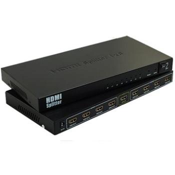 PremiumCord HDMI splitter 1-8 portov kovový s napájacím adaptérom (khsplit8b)