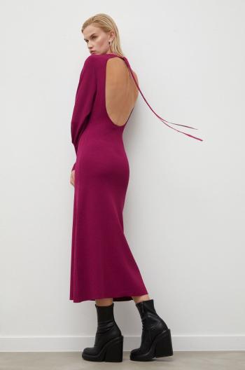 Šaty Gestuz fialová farba, maxi, rovný strih