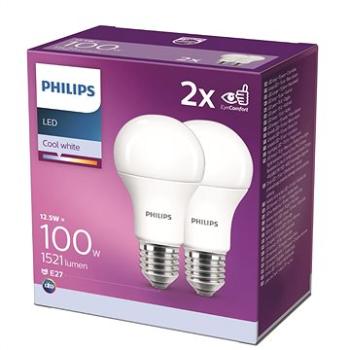 Philips LED 12,5 – 100W, E27 4000 K, 2 ks (929001312422)