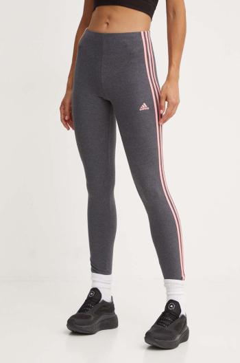 Legíny adidas Essentials dámske, šedá farba, s nášivkou, IY4247