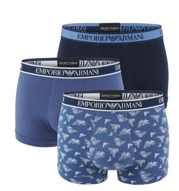 EMPORIO ARMANI - boxerky 3PACK stretch cotton fashion indigo & oxford combo colore - limited edition-M (81-85 cm)