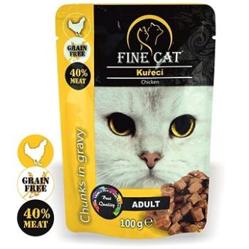 FINE CAT kapsička GRAIN-FREE Adult KURACIE v omáčke 22× 100 g (8595657302895)