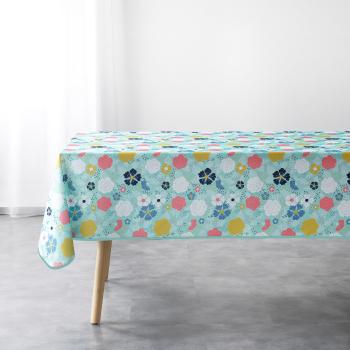 Douceur d intérieur  NAPPE RECTANGLE 150 x 240 CM POLYESTER IMPRIME LILY MENTHE  Obrusy Viacfarebná