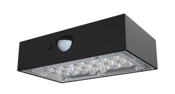 LED Solution Čierne LED nástěnné solárne svítidlo s pohybovým čidlom 3W IP65 10305