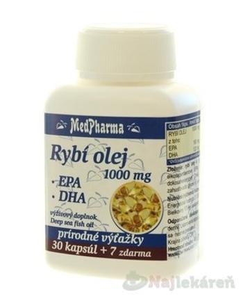 MedPharma Rybí olej 1000mg+EPA+DHA tabliet 37