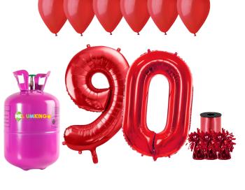 HeliumKing Hélium párty set na 90. narodeniny s červenými balónmi