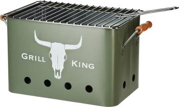 PROGARDEN Přenosný gril na dřevěné uhlí GRILL KING 43 x 20 cm zelená KO-C80901190