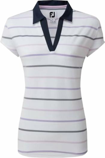 Footjoy Cap Sleeve Colour Block Womens Polo Shirt White/Navy L