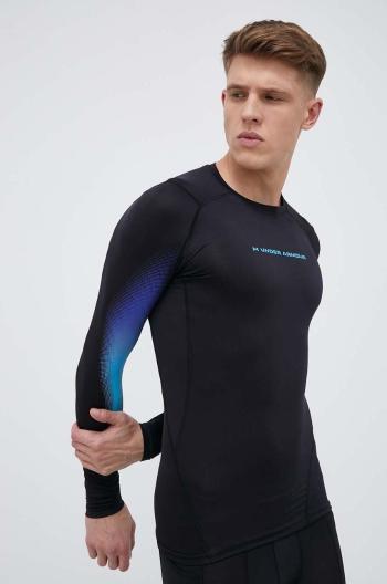 Tréningové tričko s dlhým rukávom Under Armour HG Armour Novelty čierna farba, s potlačou