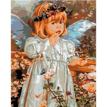 Maľovanie podľa čísel – Anjelik s motýlikovým venčekom (HRAmal00351nad)