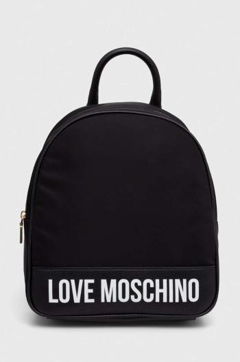 Ruksak Love Moschino dámsky, čierna farba, malý, s potlačou