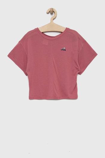 Detské tričko adidas ružová farba