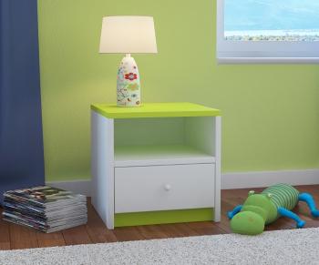 OURBABY detský nočný stolík - zeleno-biely