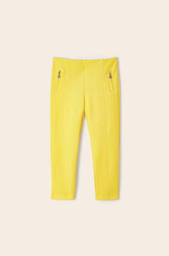 Detské nohavice Mayoral žltá farba, jednofarebné