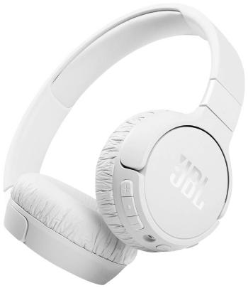 JBL Tune 660 NC Bluetooth Hi-Fi slúchadlá On Ear na ušiach Headset, zložiteľná biela