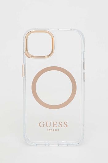 Puzdro na mobil Guess Iphone 13 6,1" zlatá farba