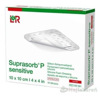 SUPRASORB P SENSITIVE silikónový penový obväz, border, (10x10 cm) 1x10 ks