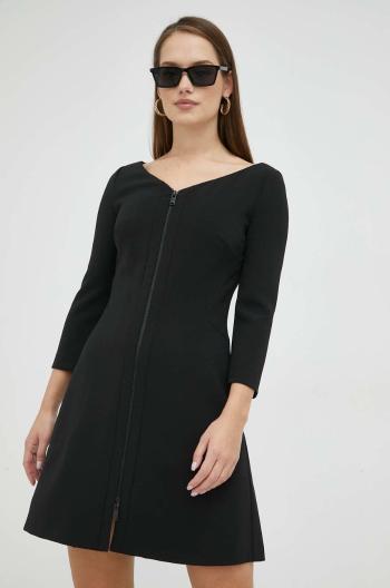 Šaty Trussardi čierna farba, mini, áčkový strih