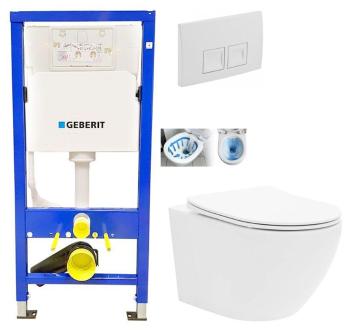 GEBERIT DuofixBasic s bielym tlačidlom DELTA50 + WC CALANI Loyd + SEDADLO 458.103.00.1 50BI LO1