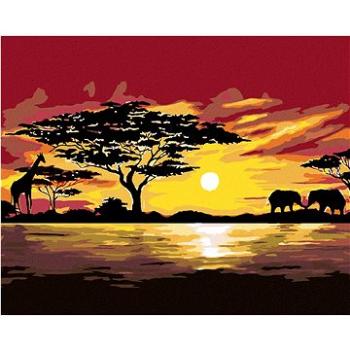 Maľovanie podľa čísel – Afrika žirafa a slony (HRAmal00866nad)