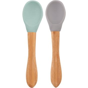 Minikoioi Spoon with Bamboo Handle lyžička River Green/Powder Grey 2 ks