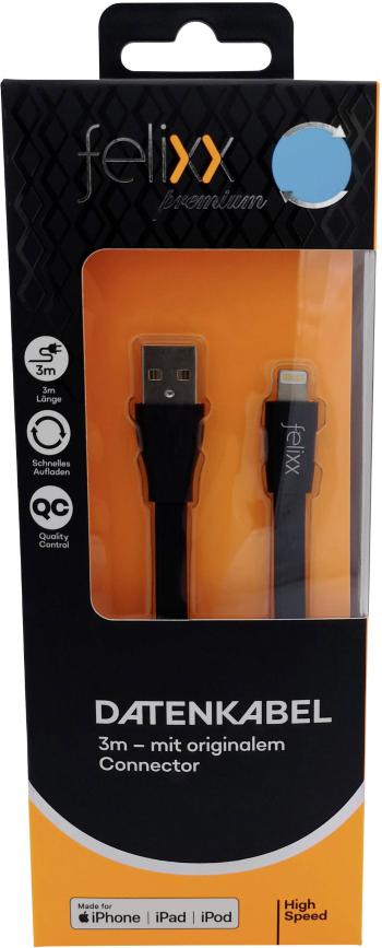 Felixx Premium Apple iPad / iPhone / iPod prepojovací kábel [1x USB zástrčka - 1x dokovacia zástrčka Apple Lightning] 3.