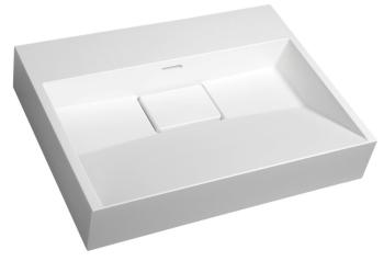 SAPHO - AMUR umývadlo vrátane krytu výpuste 60x45cm, liaty mramor, bez otvoru pre batériu, biela 55030-0