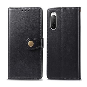 LEATHER BUCKLE Peňaženkový obal Sony Xperia 10 II čierny