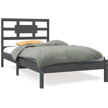 Rám postele sivý masívne drevo 90 × 190 cm Single, 3105632