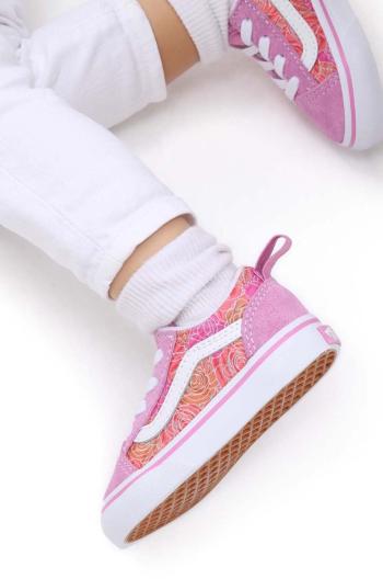 Detské tenisky Vans TD Old Skool Elastic Lace ROSE DKBLU fialová farba