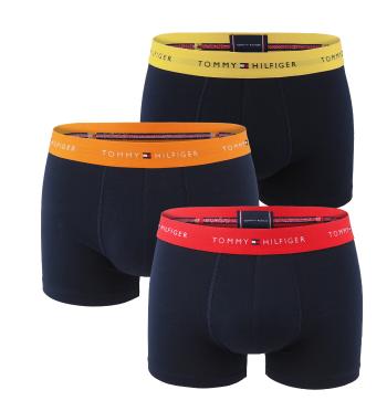 TOMMY HILFIGER - boxerky 3PACK signature cotton essentials dark color with deep crim & yellow waist -XL (101-111 cm)