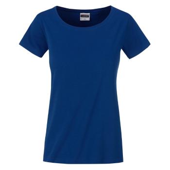 James & Nicholson Klasické dámske tričko z biobavlny 8007 - Tmavá kráľovská modrá | L